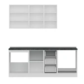 Minar 205 Cm Mutfak Dolabı Beyaz Antrasit 205-A3 thumbnail 2