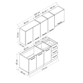 Minar 235 Cm Mutfak Dolabı Beyaz 235-B4 thumbnail 8