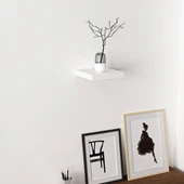 Minar Gizli Raf Tutuculu Duvar Rafı 23Cm-Beyaz thumbnail 1