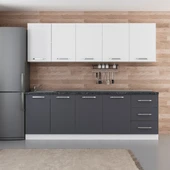 Minar 240 Cm Mutfak Dolabı Beyaz Antrasit 240-A1 thumbnail 1