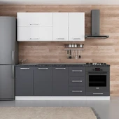 Minar 230 Cm Mutfak Dolabı Beyaz Antrasit 230-A3 thumbnail 1