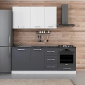 Minar 205 Cm Mutfak Dolabı Beyaz Antrasit 205-A3 thumbnail 1