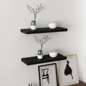 Minar Gizli Raf Tutuculu 2Li D.Rafı 60Cm-M.Siyah thumbnail 2