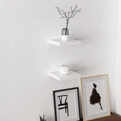 Minar Gizli Raf Tutuculu 2 Li Dvr Rafı 23Cm-Beyaz thumbnail 2