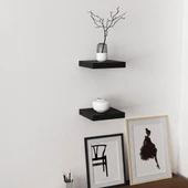 Minar Gizli Raf Tutuculu 2Li D.Rafı 23Cm-M.Siyah - 1
