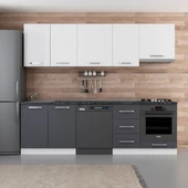 Minar 255 Cm Mutfak Dolabı Beyaz Antrasit 255-A13 thumbnail 1