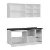 Minar 185 Cm Mutfak Dolabı Beyaz Antrasit 185-A1 thumbnail 7