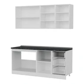 Minar 185 Cm Mutfak Dolabı Beyaz Antrasit 185-A1 thumbnail 4