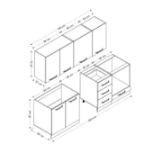 Minar 255 Cm Mutfak Dolabı Beyaz Antrasit 255-A11 thumbnail 8