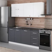 Minar 195 Cm Mutfak Dolabı Beyaz Antrasit 195-A2 thumbnail 5