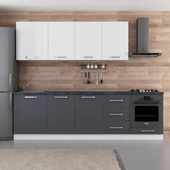 Minar 270 Cm Mutfak Dolabı Beyaz Antrasit 270-A3 thumbnail 1