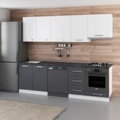 Minar 255 Cm Mutfak Dolabı Beyaz Antrasit 255-A13 thumbnail 3