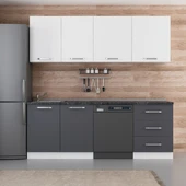 Minar 220 Cm Mutfak Dolabı Beyaz Antrasit 220-A12 thumbnail 1