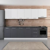 Minar 300 Cm Mutfak Dolabı Beyaz Antrasit 300-A6 thumbnail 1