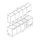 Minar 270 Cm Mutfak Dolabı Beyaz Antrasit 270-A5 thumbnail 8