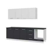 Minar 270 Cm Mutfak Dolabı Beyaz Antrasit 270-A3 thumbnail 4