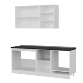 Minar 200 Cm Mutfak Dolabı Beyaz Antrasit 200-A6 thumbnail 4