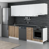 Minar 255 Cm Mutfak Dolabı Beyaz Dore 255-D13 thumbnail 5