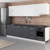 Minar 295 Cm Mutfak Dolabı Beyaz Antrasit 295-A8 thumbnail 5