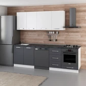 Minar 255 Cm Mutfak Dolabı Beyaz Antrasit 255-A11 thumbnail 3