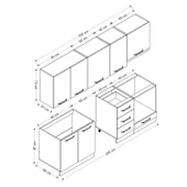 Minar 255 Cm Mutfak Dolabı Beyaz Dore 255-D13 thumbnail 8