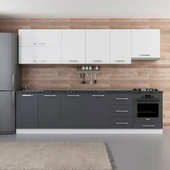 Minar 295 Cm Mutfak Dolabı Beyaz Antrasit 295-A8 thumbnail 1