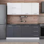 Minar 195 Cm Mutfak Dolabı Beyaz Antrasit 195-A2 thumbnail 1