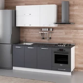 Minar 200 Cm Mutfak Dolabı Beyaz Antrasit 200-A6 thumbnail 3