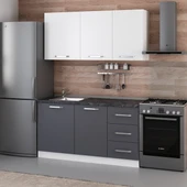 Minar 155 Cm Mutfak Dolabı Beyaz Antrasit 155-A1 thumbnail 3