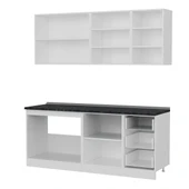 Minar 195 Cm Mutfak Dolabı Beyaz Antrasit 195-A1 thumbnail 4