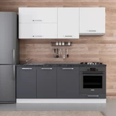 Minar 200 Cm Mutfak Dolabı Beyaz Antrasit 200-A8 thumbnail 1