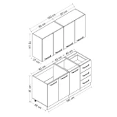 Minar 160 Cm Mutfak Dolabı Beyaz Dore 160-D1 thumbnail 8