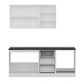 Minar 200 Cm Mutfak Dolabı Beyaz Antrasit 200-A3 thumbnail 2