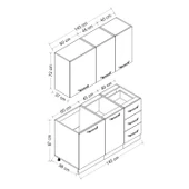 Minar 145 Cm Mutfak Dolabı Beyaz 145-B1 thumbnail 7