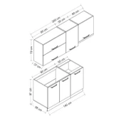 Minar 200 Cm Mutfak Dolabı Beyaz Antrasit 200-A7 thumbnail 8