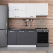 Minar 200 Cm Mutfak Dolabı Beyaz Antrasit 200-A7 thumbnail 1