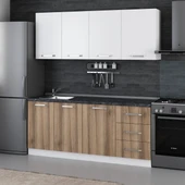 Minar 190 Cm Mutfak Dolabı Beyaz Dore 190-D1 thumbnail 3