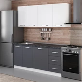 Minar 195 Cm Mutfak Dolabı Beyaz Antrasit 195-A1 thumbnail 5