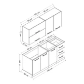 Minar 180 Cm Mutfak Dolabı Beyaz Dore 180-D2 thumbnail 8