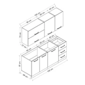 Minar 195 Cm Mutfak Dolabı Beyaz 195-B2 thumbnail 8