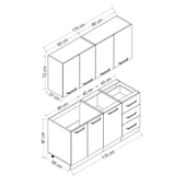Minar 170 Cm Mutfak Dolabı Beyaz Dore 170-D2 thumbnail 8