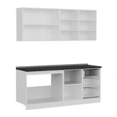 Minar 190 Cm Mutfak Dolabı Beyaz Antrasit 190-A2 thumbnail 7