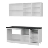 Minar 190 Cm Mutfak Dolabı Beyaz Antrasit 190-A2 thumbnail 4