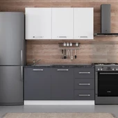 Minar 155 Cm Mutfak Dolabı Beyaz Antrasit 155-A1 thumbnail 1