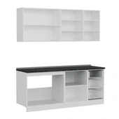 Minar 195 Cm Mutfak Dolabı Beyaz Antrasit 195-A1 thumbnail 7