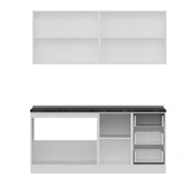 Minar 180 Cm Mutfak Dolabı Beyaz Antrasit 180-A2 thumbnail 2