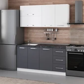 Minar 165 Cm Mutfak Dolabı Beyaz Antrasit 165-A2 - 3