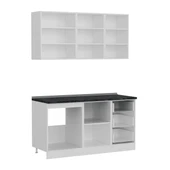 Minar 155 Cm Mutfak Dolabı Beyaz Antrasit 155-A1 thumbnail 7