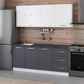 Minar 190 Cm Mutfak Dolabı Beyaz Antrasit 190-A2 thumbnail 3