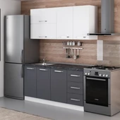 Minar 165 Cm Mutfak Dolabı Beyaz Antrasit 165-A2 - 5